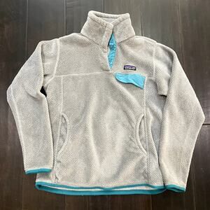 Patagonia Re Tool SnapT Fleece Pullover Teal Gray Sweater Women's Size M
